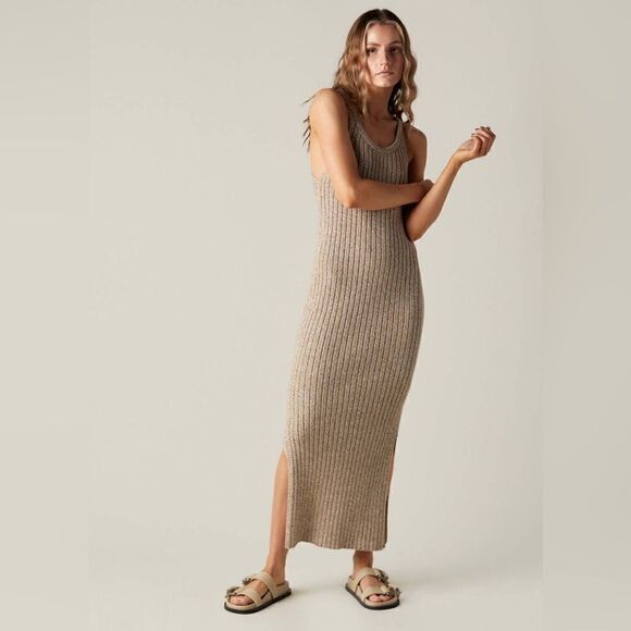 NWT Closed Moulin Knit Midi Tan Dress Strap Nutmeg Size S - Picture 5 of 10